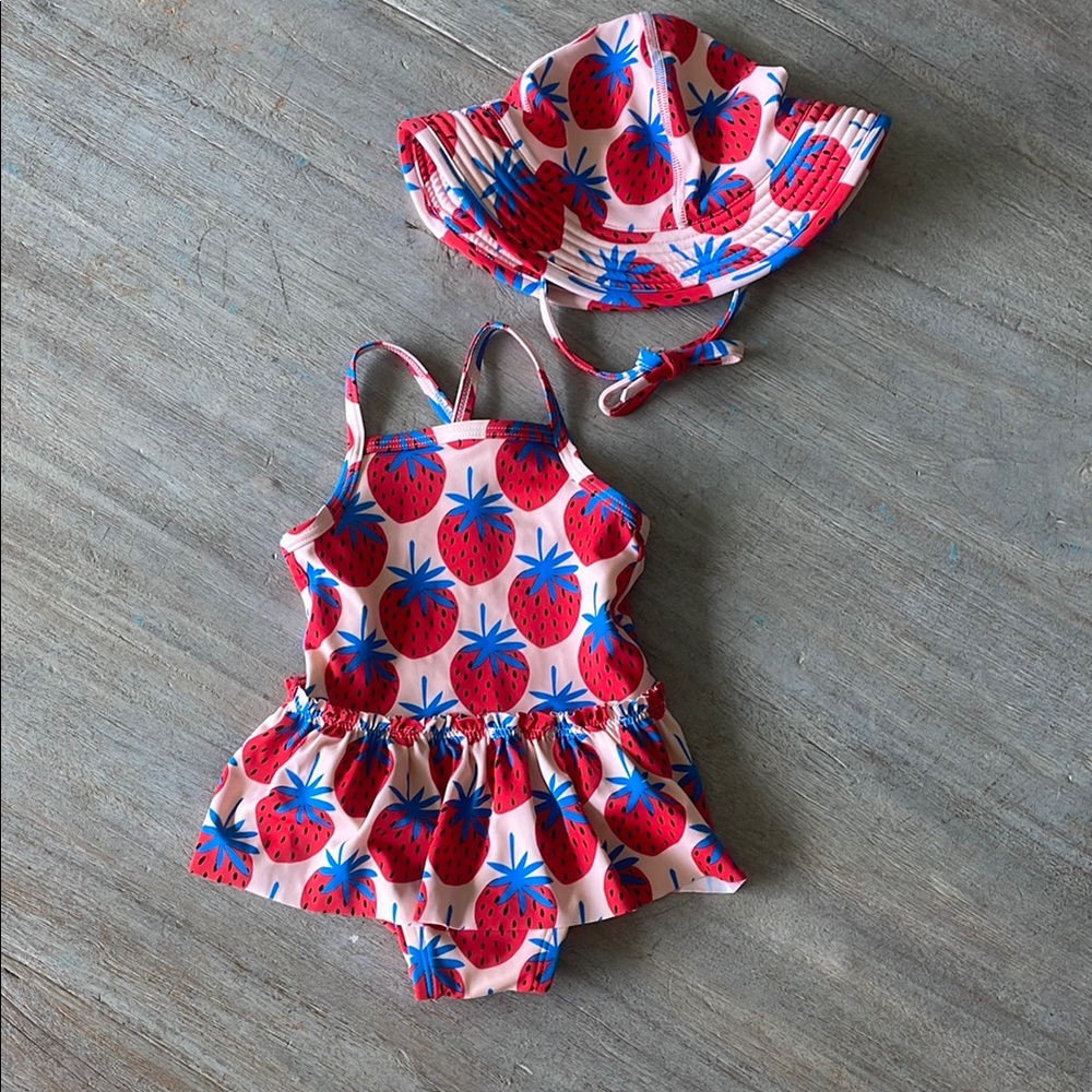 Hanna Andersson Strawberry Baby Swimsuit Set
